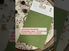Hafif Nefes Alıcı Rüzgar Kırıcı Kumaş 157GSM Ceketler İçin Twill Polyester Kumaş